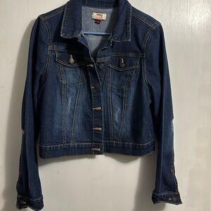 Lei cropped blue jean jacket